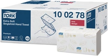 Een Tork Premium handdoek extra soft, 2-laags, ZZ-fold, systeem H3, wit, 200 sheets, pak van 15 stuks koop je bij Muys Kantoor & Kado