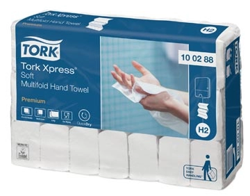 Een Tork papieren handdoeken Xpress, Soft, 2-laags, 110 vellen, systeem H2, pak van 21 stuks koop je bij Muys Kantoor & Kado