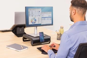 Een Fellowes monitorstandaard Breyta, zwart koop je bij best4office