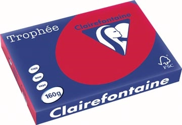 Een Clairefontaine Trophée Intens, gekleurd papier, A3, 160 g, 250 vel, kersenrood koop je bij best4office