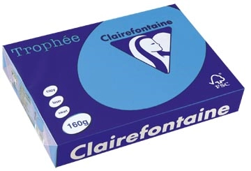 Een Clairefontaine Trophée Intens, gekleurd papier, A4, 160 g, 250 vel, koningsblauw koop je bij best4office