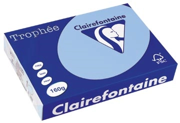 Een Clairefontaine Trophée Pastel, gekleurd papier, A4, 160 g, 250 vel, helblauw koop je bij best4office