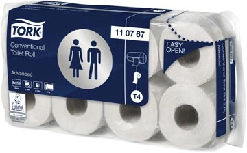 Een Tork toiletpapier Advanced, 2-laags, systeem T4, 250 vellen, pak van 8 rollen koop je bij Muys Kantoor & Kado