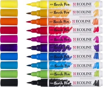 Een Talens Ecoline Brush pen, etui van 10 stuks, assorti koop je bij best4office