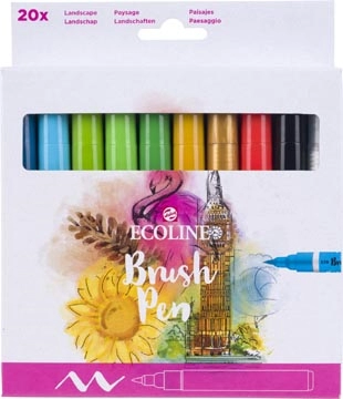 Een Talens Ecoline Brush pen, etui van 20 stuks, assorti koop je bij best4office