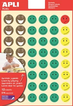 Een Apli Kids beloningsstickers Happy Smile, blister met 576 stickers koop je bij best4office