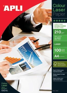 Een Apli fotopapier Colour Laser ft A4, 210 g, pak van 100 vel koop je bij best4office