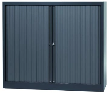 Een Bisley roldeurkast, ft 103 x 120 x 43 cm (h x b x d), 2 legborden, antraciet koop je bij Muys Kantoor & Kado