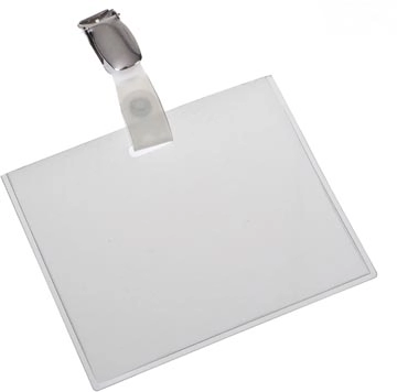 Een Europel badgehouder met strip en clip, ft 90 x 60 mm, gesloten koop je bij best4office