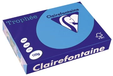 Een Clairefontaine Trophée Intens, gekleurd papier, A4, 120 g, 250 vel, koningsblauw koop je bij best4office