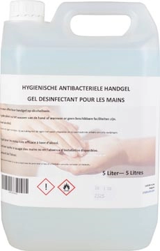 Een Hygiënische antibacteriële handgel, navulling van 5 liter koop je bij Muys Kantoor & Kado