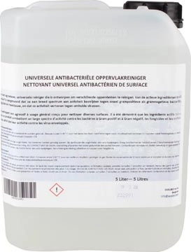 Een Universele antibacteriële oppervlaktereiniger, bidon van 5 liter koop je bij Muys Kantoor & Kado