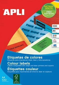 Een Apli Gekleurde etiketten Ft 105 x 148 mm (b x h), blauw, 80 stuks, 4 per blad, etui van 20 blad koop je bij best4office