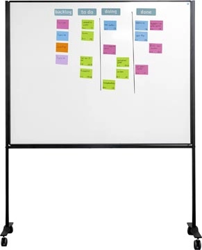 Een Smit Visual whiteboard, gelakt staal, magnetisch, verrijdbaar, 120 x 150 cm koop je bij best4office