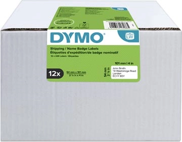 Een Dymo Value Pack: etiketten LabelWriter ft 101 x 54 mm, wit, doos van 12 x 220 etiketten koop je bij best4office