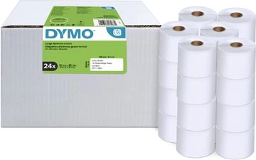 Een Dymo Value Pack: etiketten LabelWriter ft 89 x 36 mm, wit, doos van 24 x 260 etiketten koop je bij Muys Kantoor & Kado