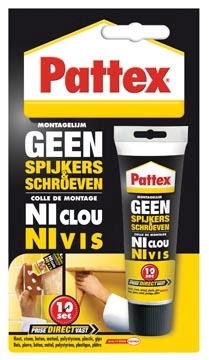 Een Pattex montagelijm Geen Spijkers & Schroeven, tube van 50 g, op blister koop je bij best4office