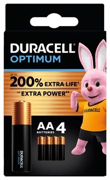 Een Duracell batterij Optimum AA, blister van 4 stuks koop je bij Muys Kantoor & Kado