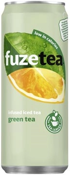 Een Fuze Tea groene thee, sleek blik van 33 cl, pak van 24 stuks koop je bij Muys Kantoor & Kado