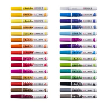 Een Talens Ecoline Brush pen, etui van 30 stuks, set Primaire koop je bij best4office