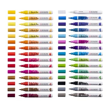 Een Talens Ecoline Brush pen, etui van 30 stuks, set Primaire koop je bij best4office