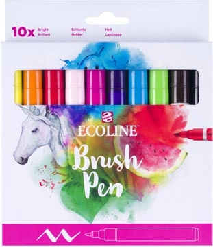 Een Talens Ecoline Brush pen, etui van 10 stuks, helder koop je bij best4office