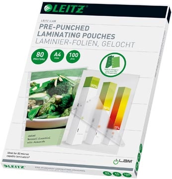 Een Leitz iLAM lamineerhoes ft A4, 160 micron (2 x 80 micron), geperforeerd, pak van 100 stuks koop je bij best4office