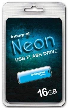 Een Integral Neon USB 2.0 stick, 16 GB, blauw koop je bij best4office