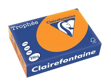 Een Clairefontaine Trophée Intens, gekleurd papier, A4, 210 g, 250 vel, feloranje koop je bij best4office