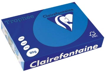 Een Clairefontaine Trophée Intens, gekleurd papier, A4, 80 g, 500 vel, turkoois koop je bij Muys Kantoor & Kado