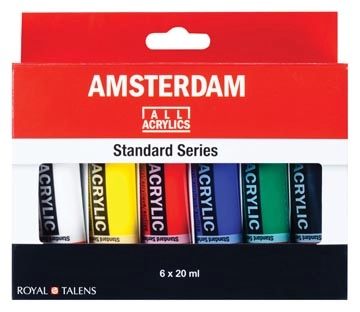 Een Amsterdam acrylverf tube van 20 ml, etui van 6 tubes koop je bij best4office