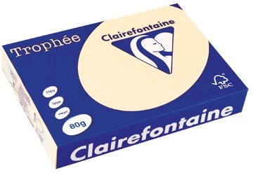 Een Clairefontaine Trophée gekleurd papier, A4, 80 g, 500 vel, ivoor koop je bij best4office