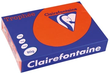 Een Clairefontaine Trophée Intens, gekleurd papier, A4, 80 g, 500 vel, kardinaal rood koop je bij best4office