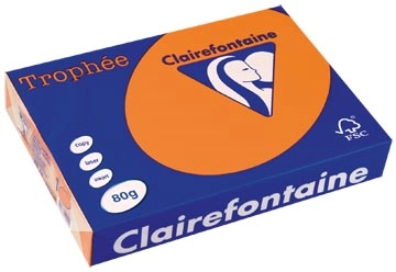 Een Clairefontaine Trophée gekleurd papier, A4, 80 g, 500 vel, oranje koop je bij best4office