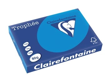 Een Clairefontaine Trophée Intens, gekleurd papier, A3, 80 g, 500 vel, turkoois koop je bij best4office