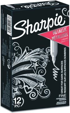 Een Sharpie permanente marker metallic, fijne punt, zilver koop je bij Muys Kantoor & Kado