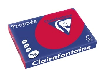 Een Clairefontaine Trophée Intens, gekleurd papier, A3, 80 g, 500 vel, kersenrood koop je bij best4office