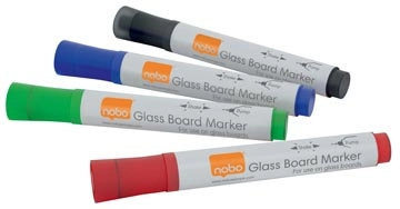 Een Nobo glasbordstift, geassorteerde kleuren, pak van 4 koop je bij best4office