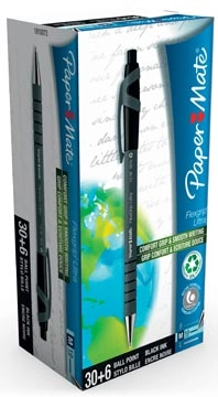 Een Paper Mate balpen Flexgrip Ultra RT zwart, doos 30 + 6 stuks gratis koop je bij Muys Kantoor & Kado