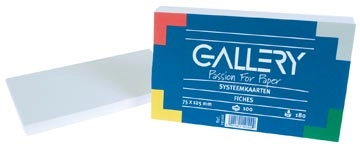 Een Gallery witte systeemkaarten, ft 7,5 x 12,5 cm, effen, pak van 100 stuks koop je bij best4office