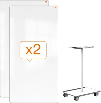 Een Nobo Move & Meet mobiel systeem, 2 whiteboard panelen, 90 x 180 cm koop je bij best4office