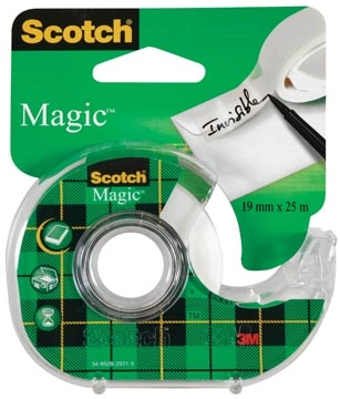 Een Scotch plakband Magic Tape ft 19 mm x 25 m, blister met dispenser en 1 rolletje koop je bij best4office