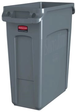 Een Rubbermaid afvalcontainer Slim Jim, 60 liter, grijs koop je bij Muys Kantoor & Kado