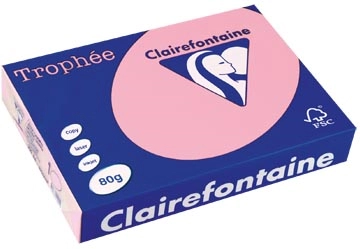 Een Clairefontaine Trophée gekleurd papier, A4, 80 g, 500 vel, roze koop je bij best4office