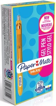 Een Paper Mate roller InkJoy Gel medium, geel (yellow twist) koop je bij Muys Kantoor & Kado