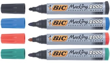 Een Bic permanent marker 2000-2300 blauw, schrijfbreedte 1,7 mm, ronde punt koop je bij Muys Kantoor & Kado