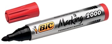 Een Bic permanent marker 2000-2300 rood, schrijfbreedte 1,7 mm, ronde punt koop je bij Muys Kantoor & Kado