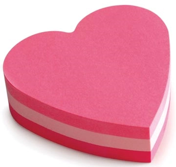 Een Post-it Notes mini hart, 3 kleuren, blok van 225 vel, op blister koop je bij best4office