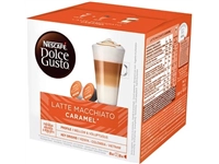 Een Nescafé Dolce Gusto koffiecapsules, Latte Macchiato Caramel, pak van 16 stuks koop je bij Muys Kantoor & Kado