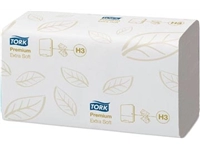 Een Tork Premium handdoek extra soft, 2-laags, ZZ-fold, systeem H3, wit, 200 sheets, pak van 15 stuks koop je bij Muys Kantoor & Kado